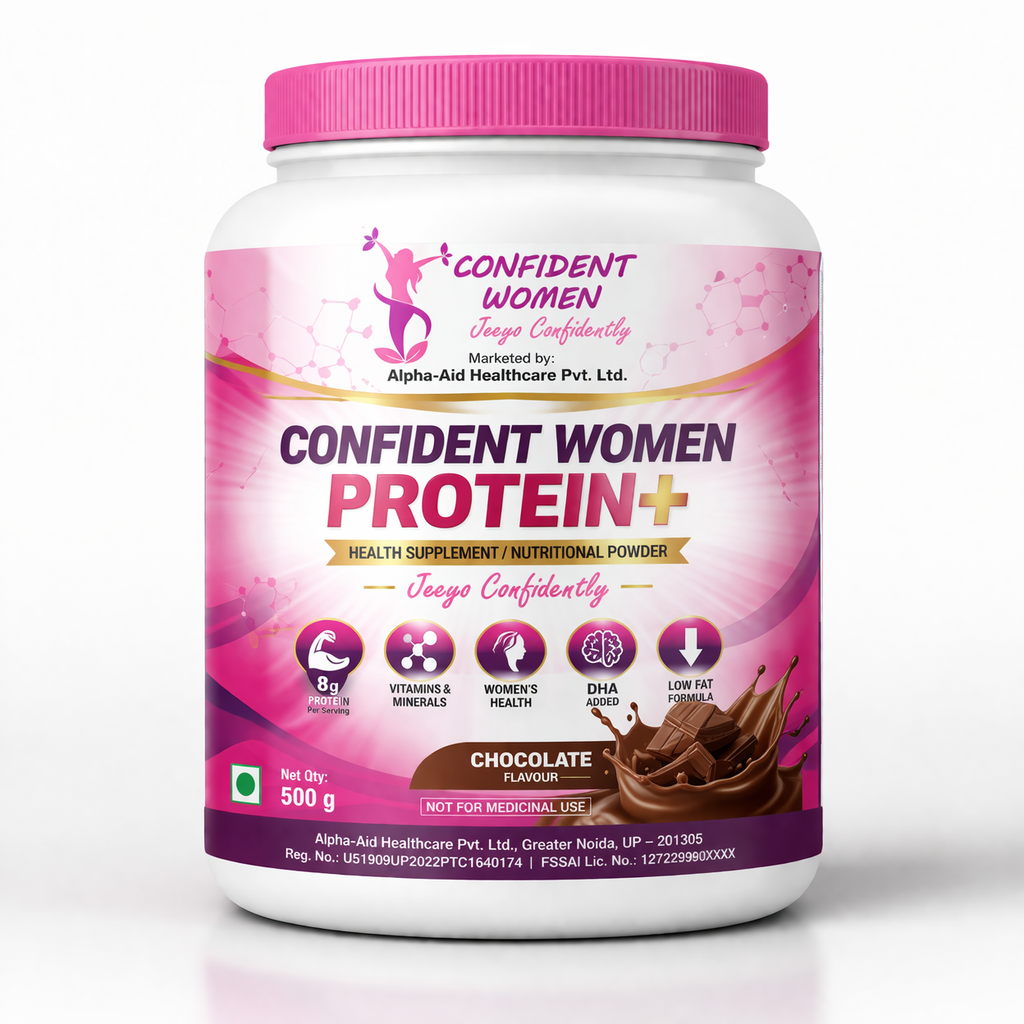 Confident Women Protein supplement product packaging